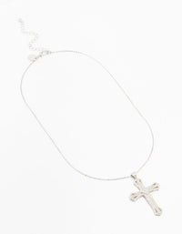 Silver Cubic Zirconia Radiant Cross Necklace - link has visual effect only