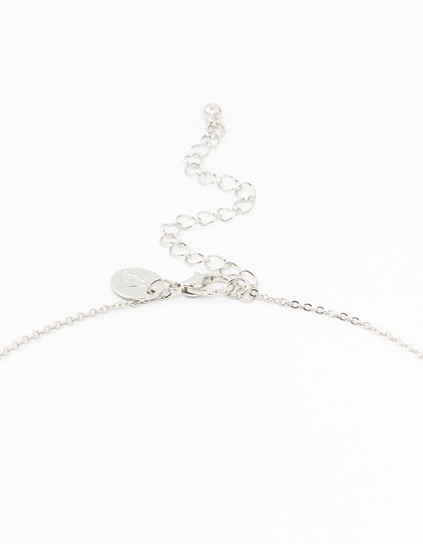 Silver Cubic Zirconia Radiant Cross Necklace
