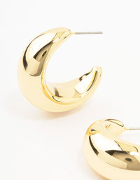 Gold Plated Brass Extra Large Thick Hoop Earrings - link has visual effect only