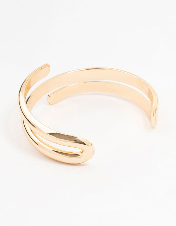 Gold Metal Wrap Cuff Bracelet