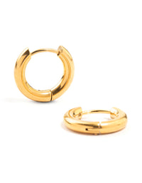 Waterproof Gold Plated Stainless Steel Core Clicker Earrings 16 MM - link has visual effect only