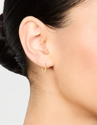Waterproof Gold Plated Stainless Steel Sleeper Earrings 10 MM - link has visual effect only