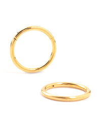 Waterproof Gold Plated Stainless Steel Sleeper Earrings 10 MM - link has visual effect only