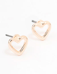 Rose Gold Cut Out Heart Stud Earrings - link has visual effect only