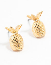 Gold Pineapple Stud Earrings - link has visual effect only