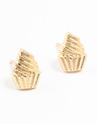 Gold Cupcake Stud Earrings - link has visual effect only
