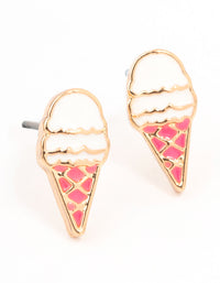 Gold Ice Cream Stud Earrings - link has visual effect only