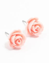 Pink Coated Rose Stud Earrings - link has visual effect only