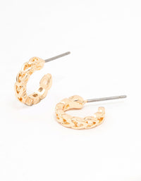 Gold Cut Out Heart Huggie Earrings - link has visual effect only