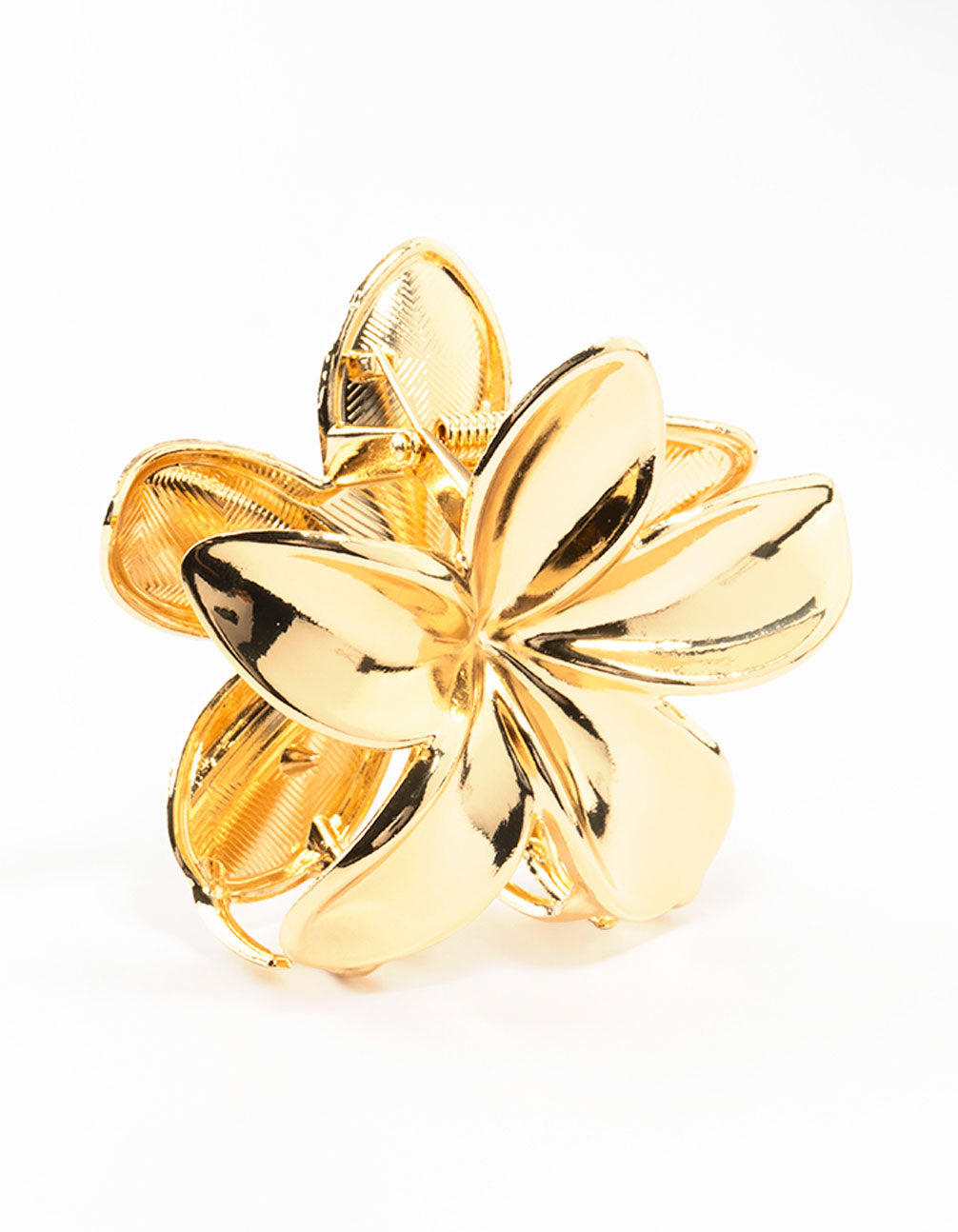 Gold Metal Hibiscus Flower Claw Clip