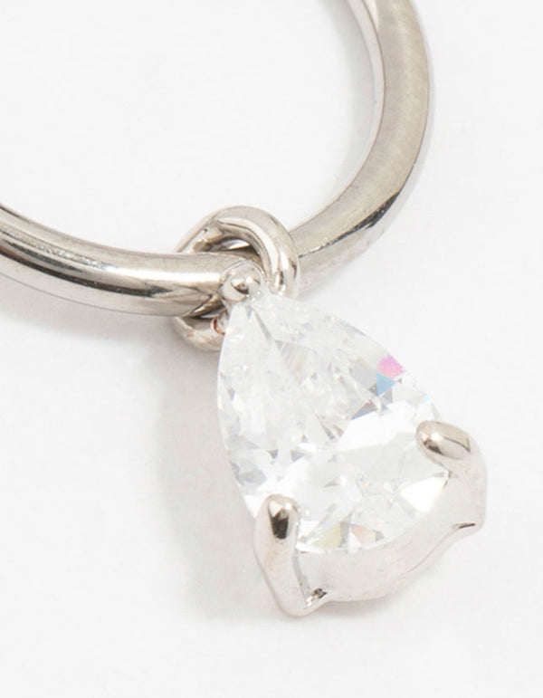 Titanium Pear Drop Ring Belly Ring