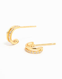 Gold Plated Sterling Silver Double Hoop Earrings - link has visual effect only