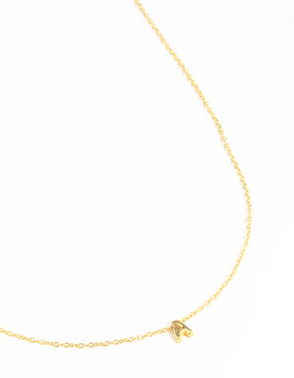 Gold Plated Sterling Silver Initial A Necklace