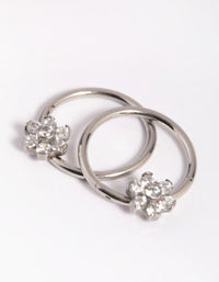 Surgical Steel Small Flower Hoop Earrings - link has visual effect only
