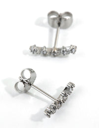 Surgical Steel Cubic Zirconia Crawler Stud Earrings - link has visual effect only