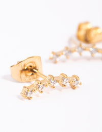 Gold Plated Surgical Steel Cubic Zirconia Crawler Stud Earrings - link has visual effect only