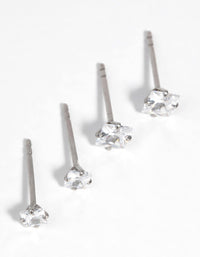 Surgical Steel Square Diamante Stud Earrings 2-Pack - link has visual effect only