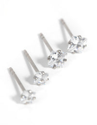 Surgical Steel Square Diamante Stud Earrings 2-Pack - link has visual effect only