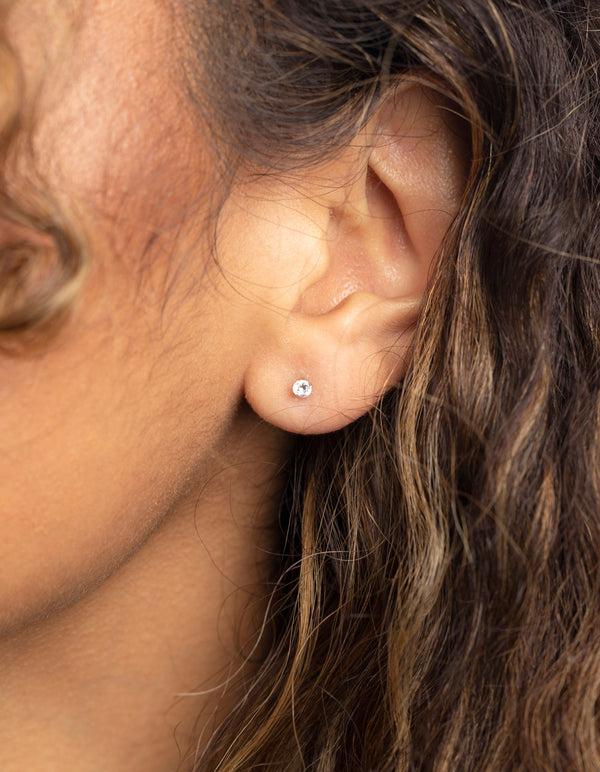 Gold Plated Surgical Steel Small Cross Stud Earrings