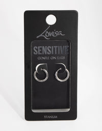 Surgical Steel Diamante Huggie Hoop Earrings - link has visual effect only