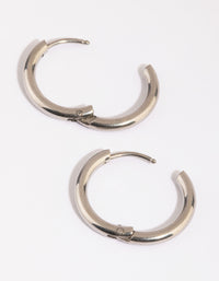 Surgical Steel Medium Polished Huggie Hoop Earrings - link has visual effect only
