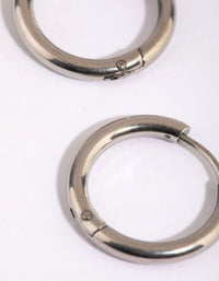 Surgical Steel Medium Polished Huggie Hoop Earrings - link has visual effect only