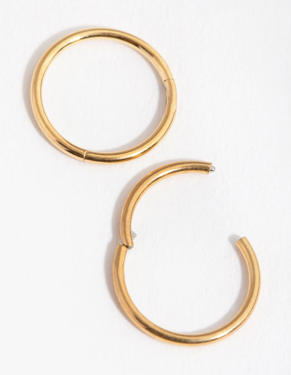 Gold Plated Surgical Steel Sleeper Earrings 8MM