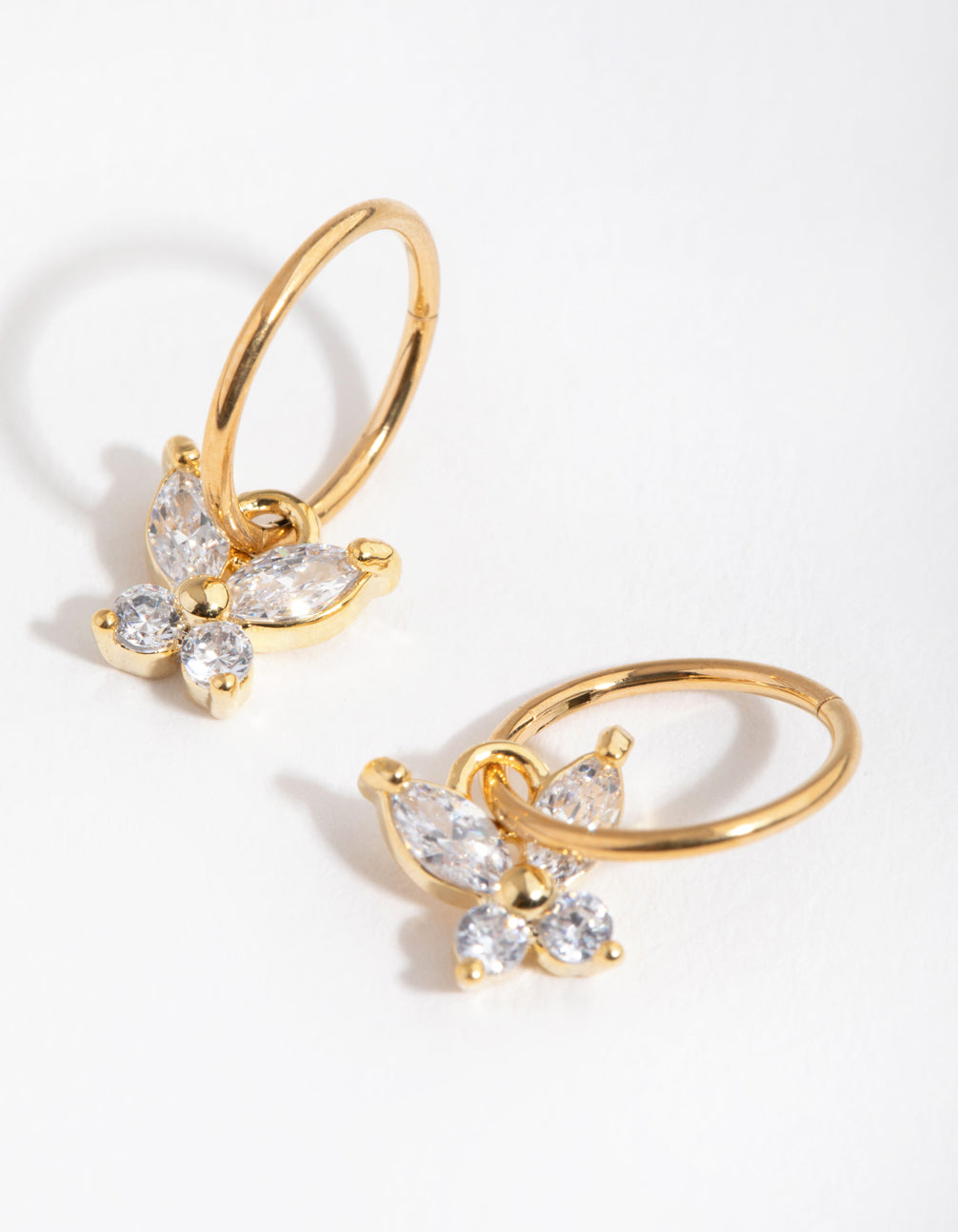 Gold Plated Surgical Steel Butterfly Sleeper Earrings