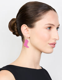 Pink Acrylic Cowboy Drop Earrings - link has visual effect only