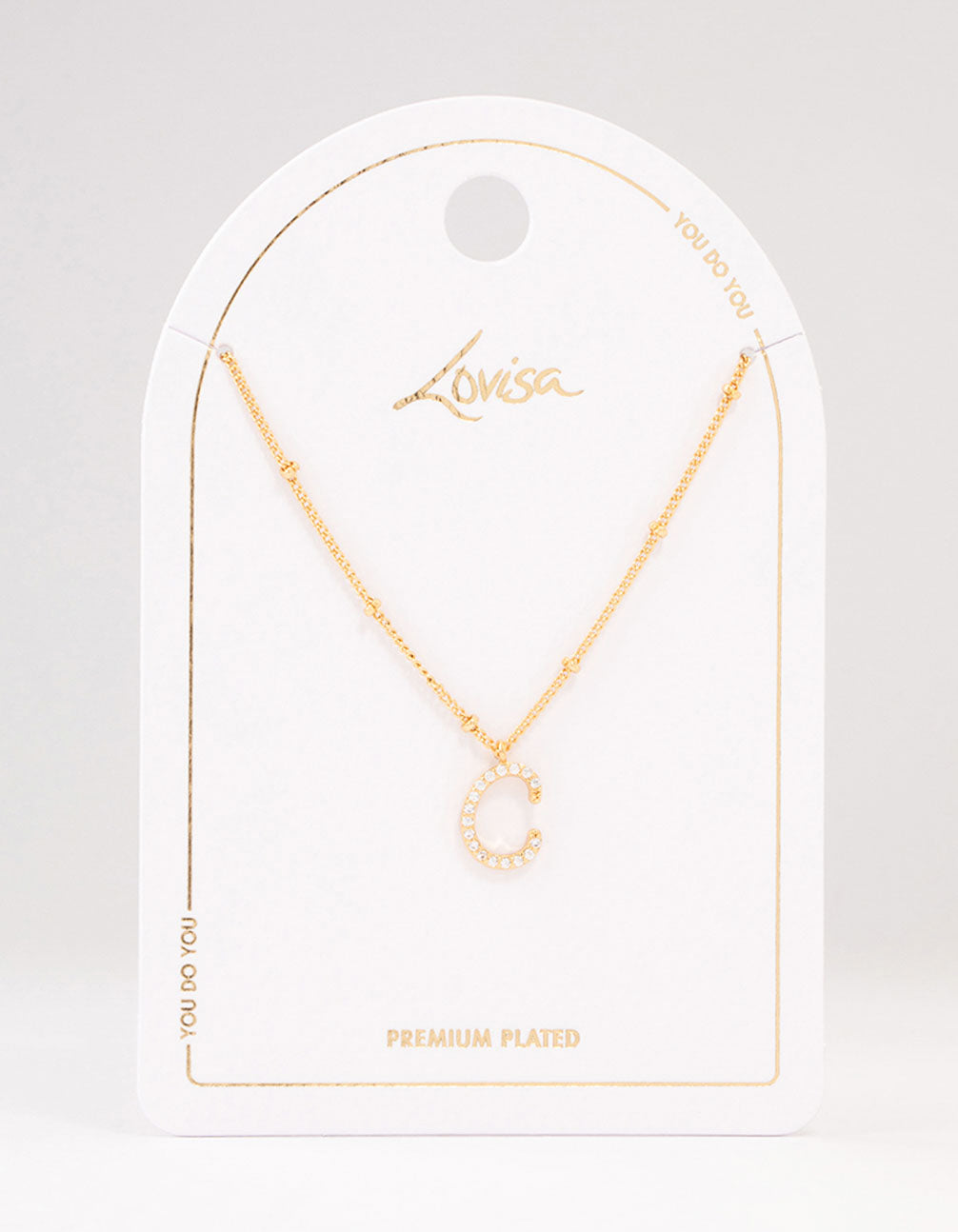 Gold Plated Cursive C Initial Necklace