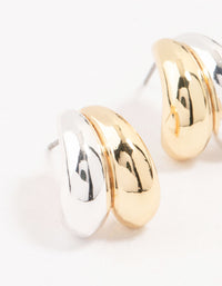Mixed Metal Double Bubble Hoop Earrings - link has visual effect only