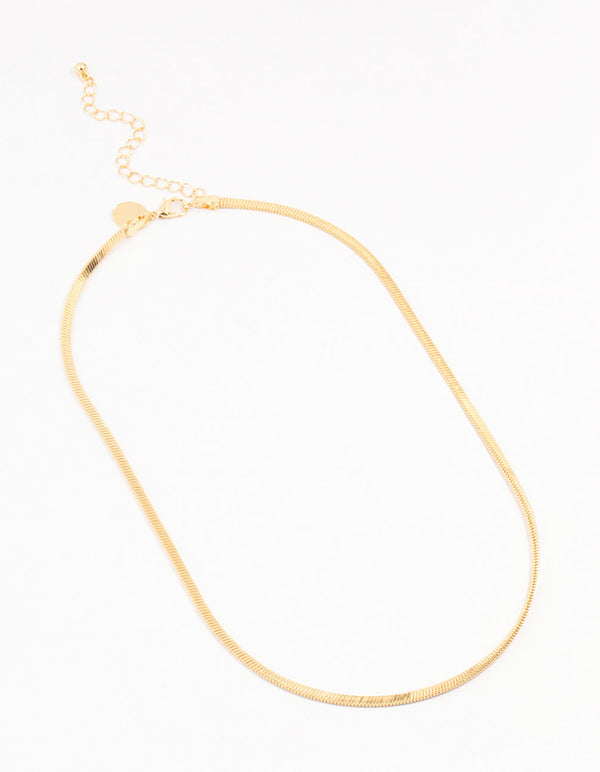 Gold Plated Clean Snake Chain Necklace
