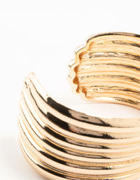 Gold Ribbed Wrist Cuff - link has visual effect only