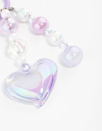 Purple Plastic Large Heart Keychain - link has visual effect only