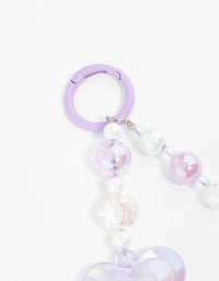 Purple Plastic Large Heart Keychain - link has visual effect only