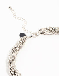 Silver Diamante Twisted Large Short Necklace - link has visual effect only