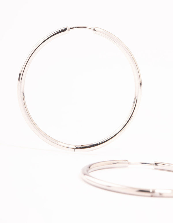 Surgical Steel Polished Hoop Earrings