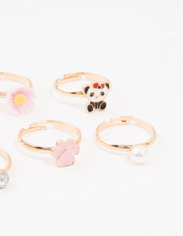 Kids Gold Animal Stacking Ring Pack