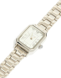 Silver Rectangle Roman Numeral Watch - link has visual effect only