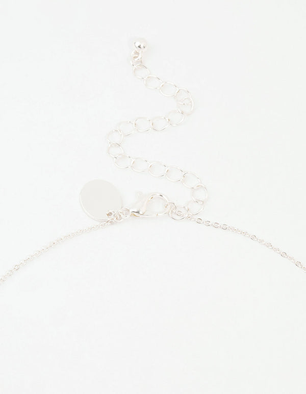 Silver Bling Bow Neckalce