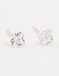 Sterling Silver Cubic Zirconia Stud Earrings - link has visual effect only