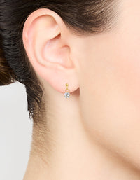 Gold Plated Sterling Silver Cubic Zirconia Drop Earrings - link has visual effect only