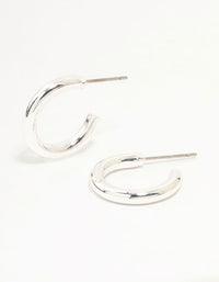 Silver Narrow Small Hoop Earrings - link has visual effect only