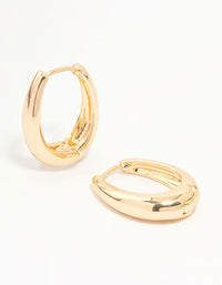 Gold Oval Huggie Earrings - link has visual effect only