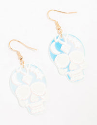 Blue Acrylic Skull Drop Earrings - link has visual effect only