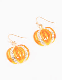 Gold Diamante Pumpkin Drop Earrings - link has visual effect only