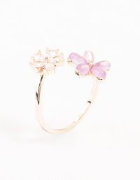 Rose Gold Double Cubic Zirconia Wrapped Ring - link has visual effect only