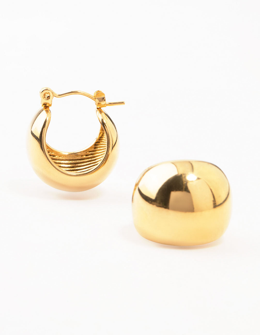 Waterproof Gold Plated Stainless Steel Bubble Hoop Earrings