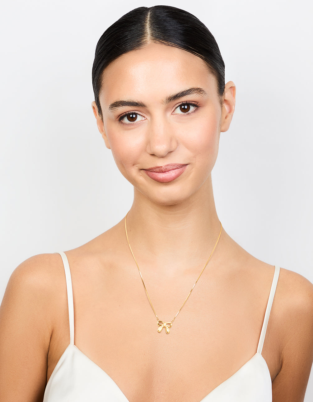 Waterproof Gold Plated Stainless Steel Pendant Bow Necklace