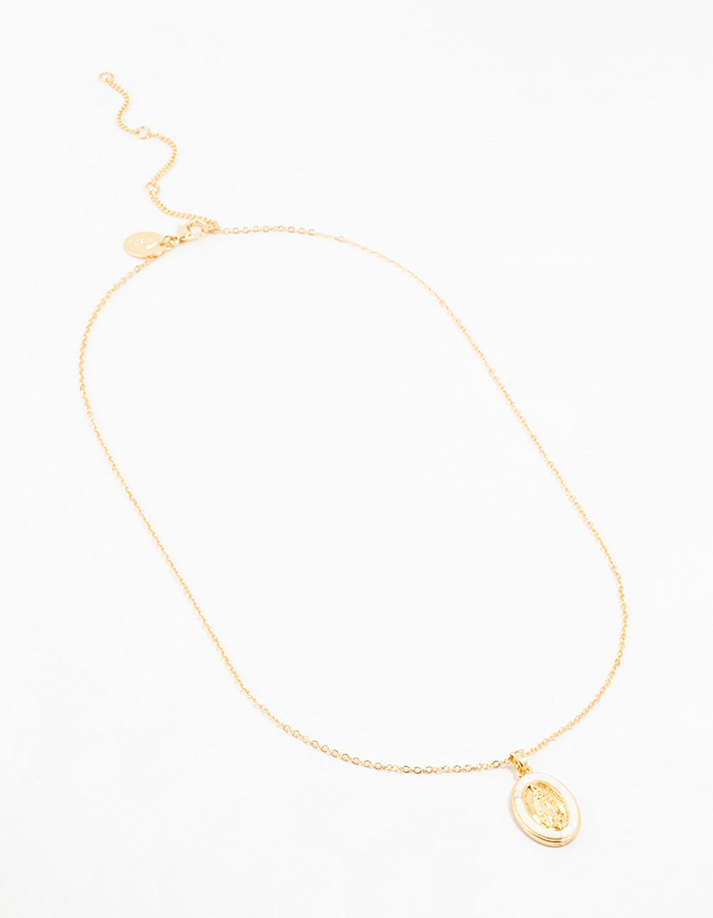 Gold Plated Pearlescent Mary Necklace